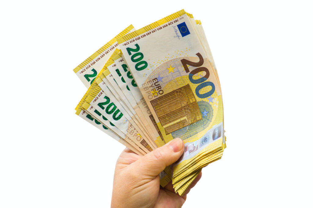 a person holding money
