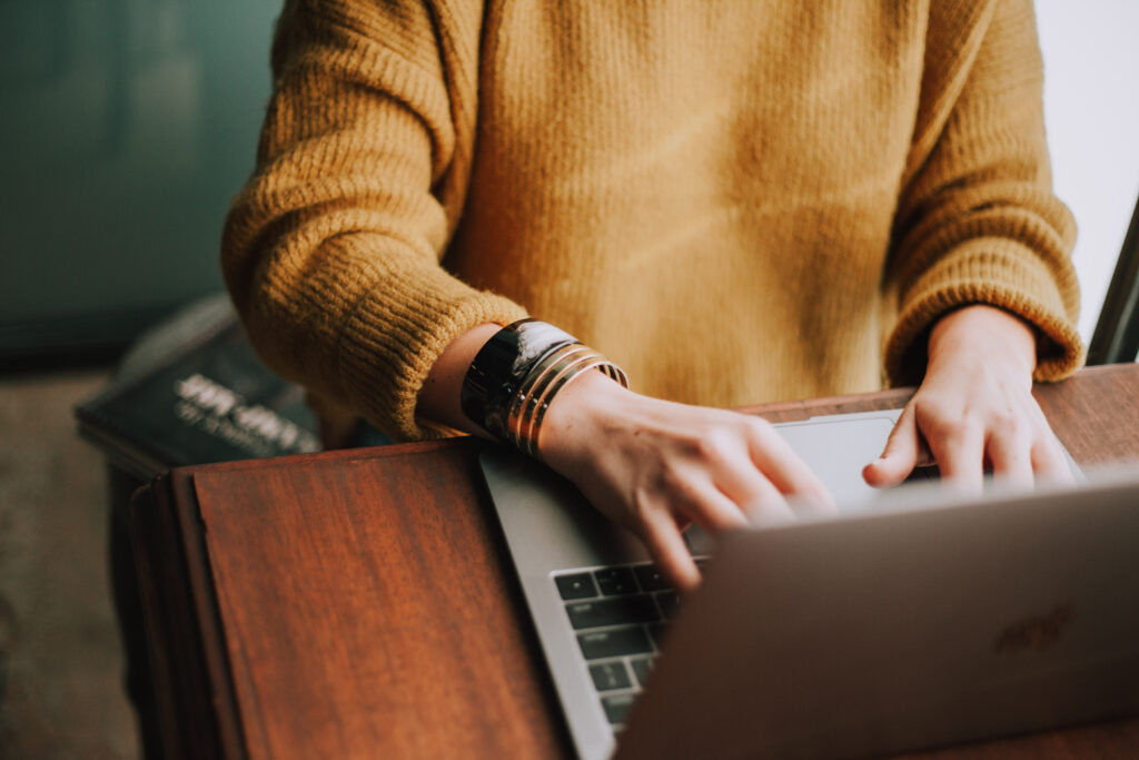 a person using laptop